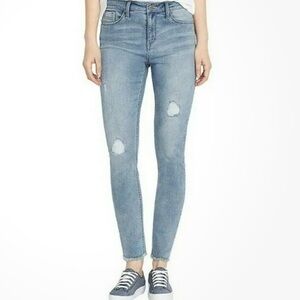 Buffalo David Bitton Jess Rip & Repair Skinny Jeans Women's 8/29 Blue Mid Rise